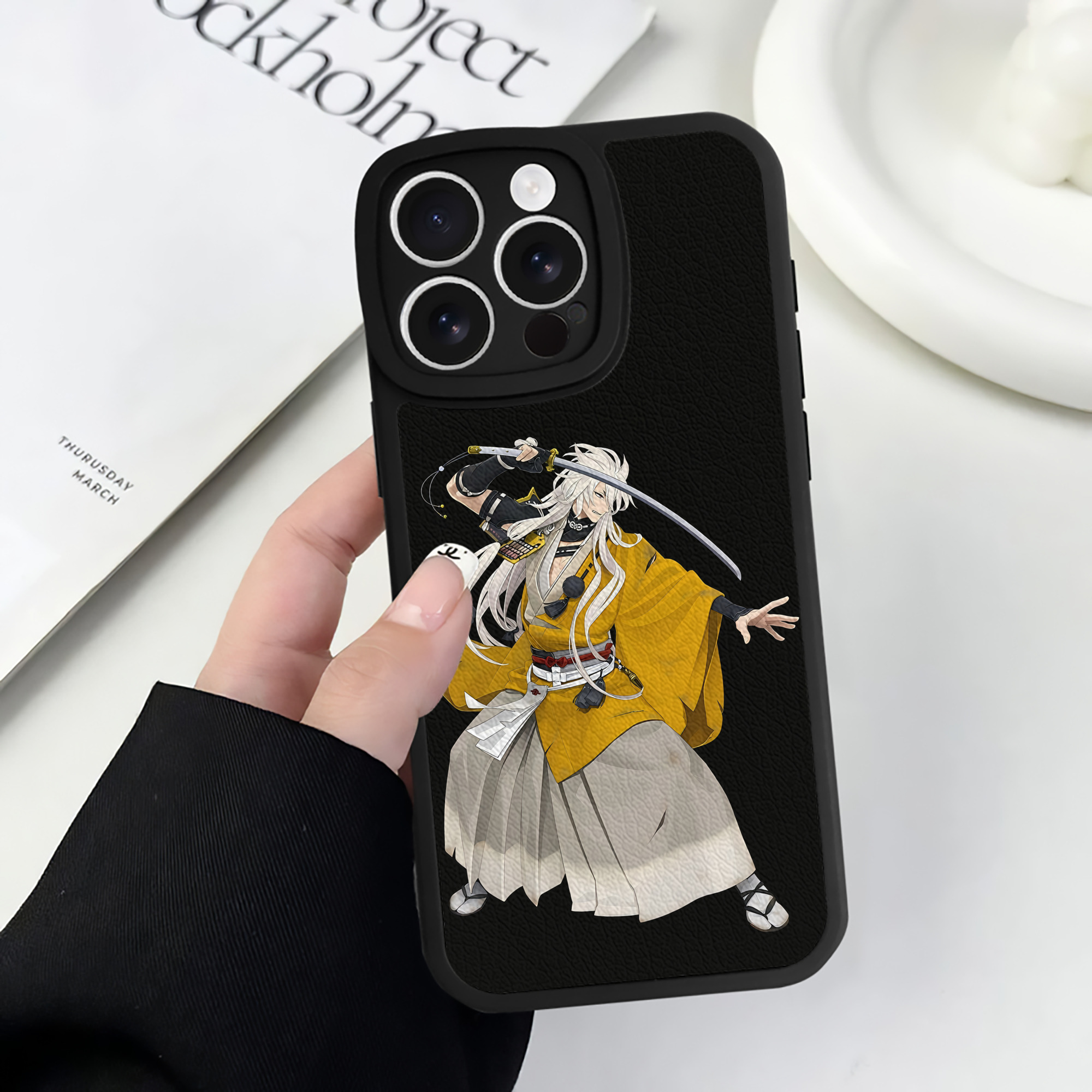 （画像用） 刀剣乱舞 Touken Ranbu 【iPhone 16シリーズ対応】シリコンスマホケース（レザー調） 材質：シリコン
